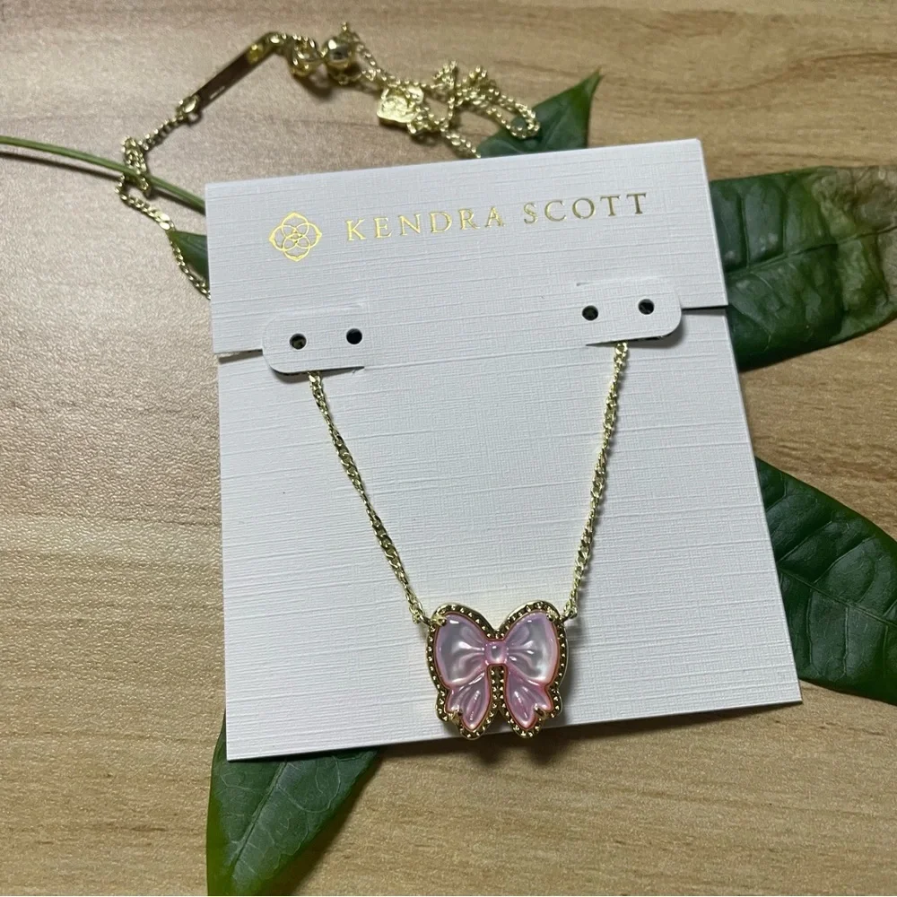 Kendra Scott Gold Necklace with Pink Butterfly Pendant - Picture 3 of 3